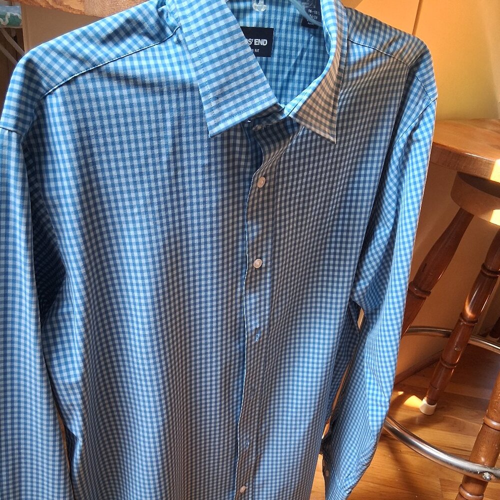 Men's Lands End Long-Sleeve Sport Shirt - Size L